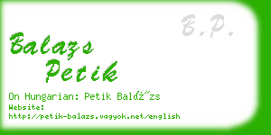 balazs petik business card